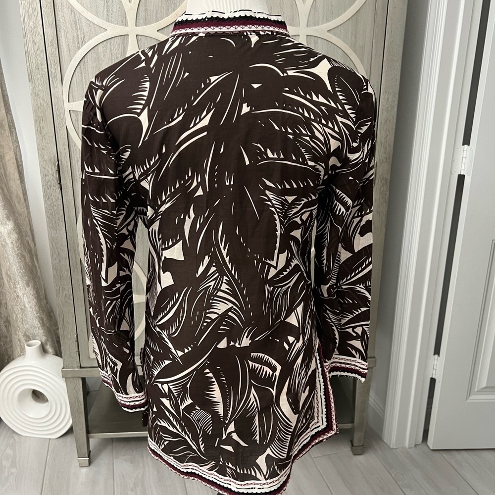 Tory Burch Brown and White Tunic Top - Picture 3 of 4